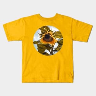 Stormy Sunflower Photograph Kids T-Shirt